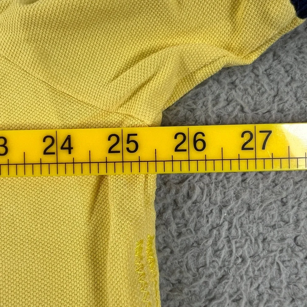 Polo Ralph Lauren Polo Shirt Men XXL Yellow Navy Big Pony Custom Fit Vintage NWT